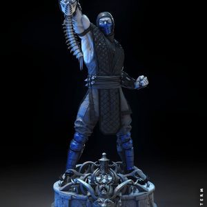 sub-zero figürü 3d baskı mortal kombat koleksiyon heykeli craftverse