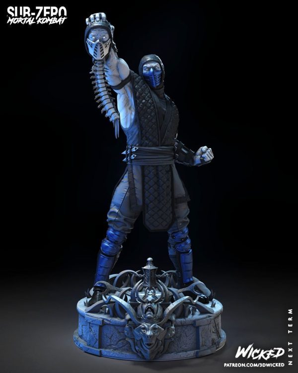 sub-zero figürü 3d baskı mortal kombat koleksiyon heykeli craftverse