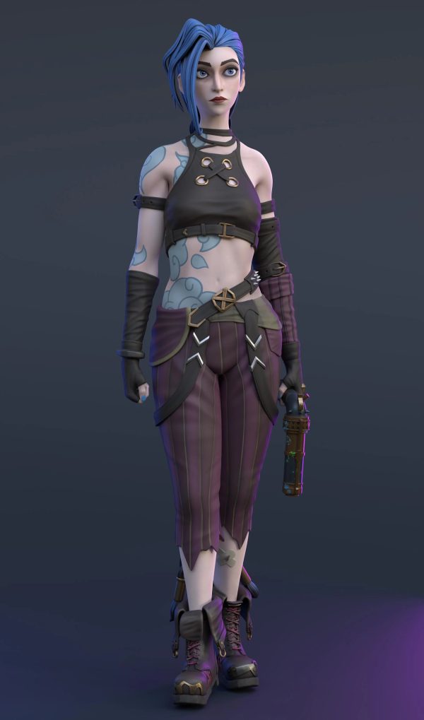 jinx figürü 3d baskı league of legends koleksiyon heykeli craftverse