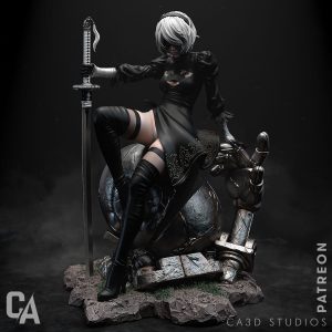 2b figürü 3d baskı nier automata koleksiyon heykeli craftverse