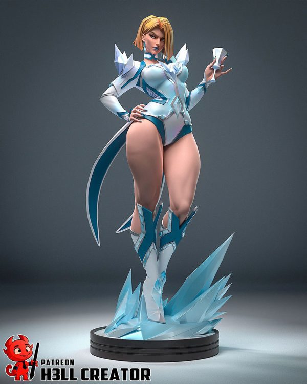 Emma Frost figürü – Marvel Comics White Queen karakteri, beyaz kostümlü yüksek detaylı koleksiyonluk model, Craftverse tasarımı
